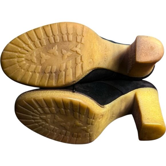 J CREW Boots JCrew Macalister Leather Suede High Heel Ankle Booties Contrast Sti - Picture 5 of 6